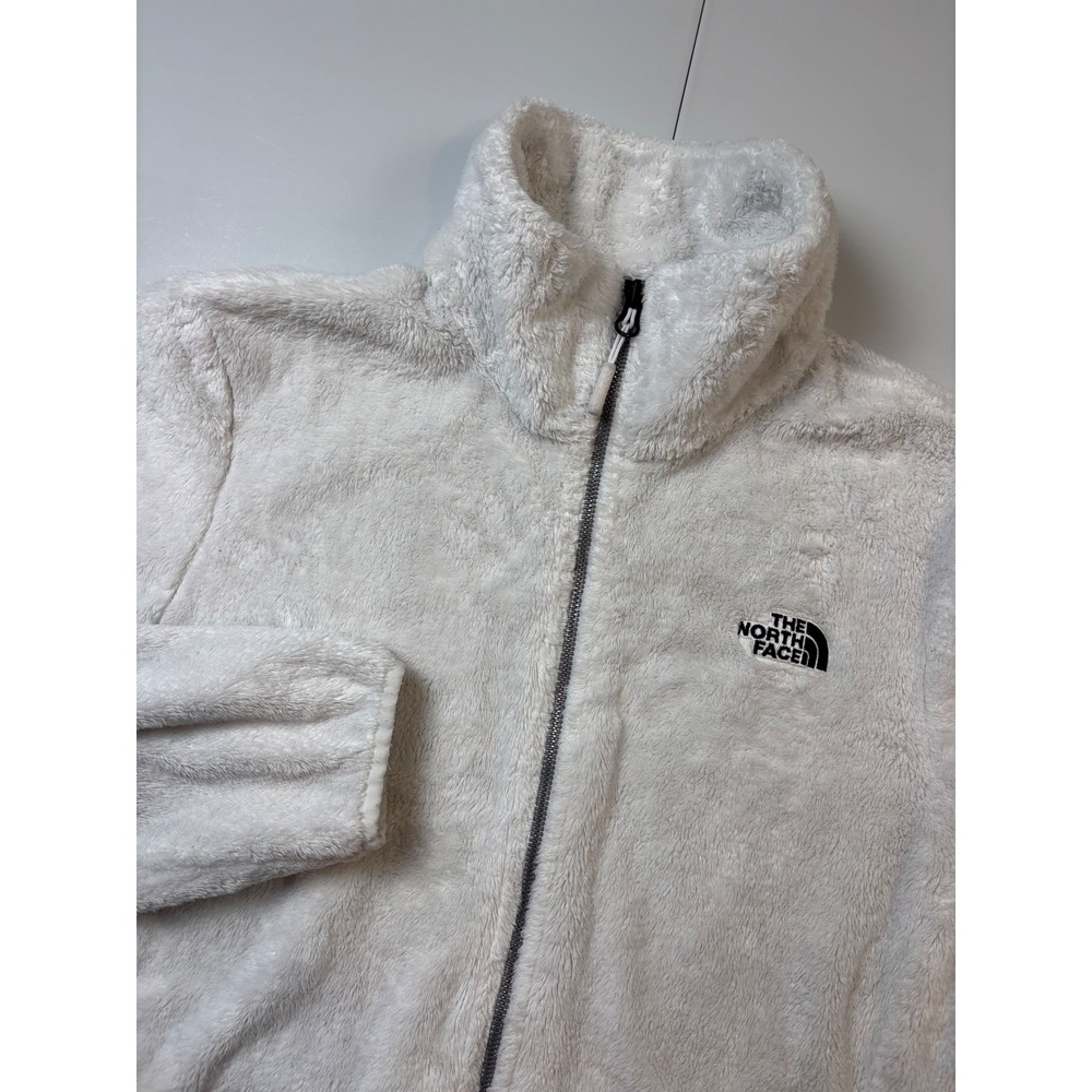 The North Face Osito Fleece Jacket Womens Large White Fuzzy Plush Full Zip